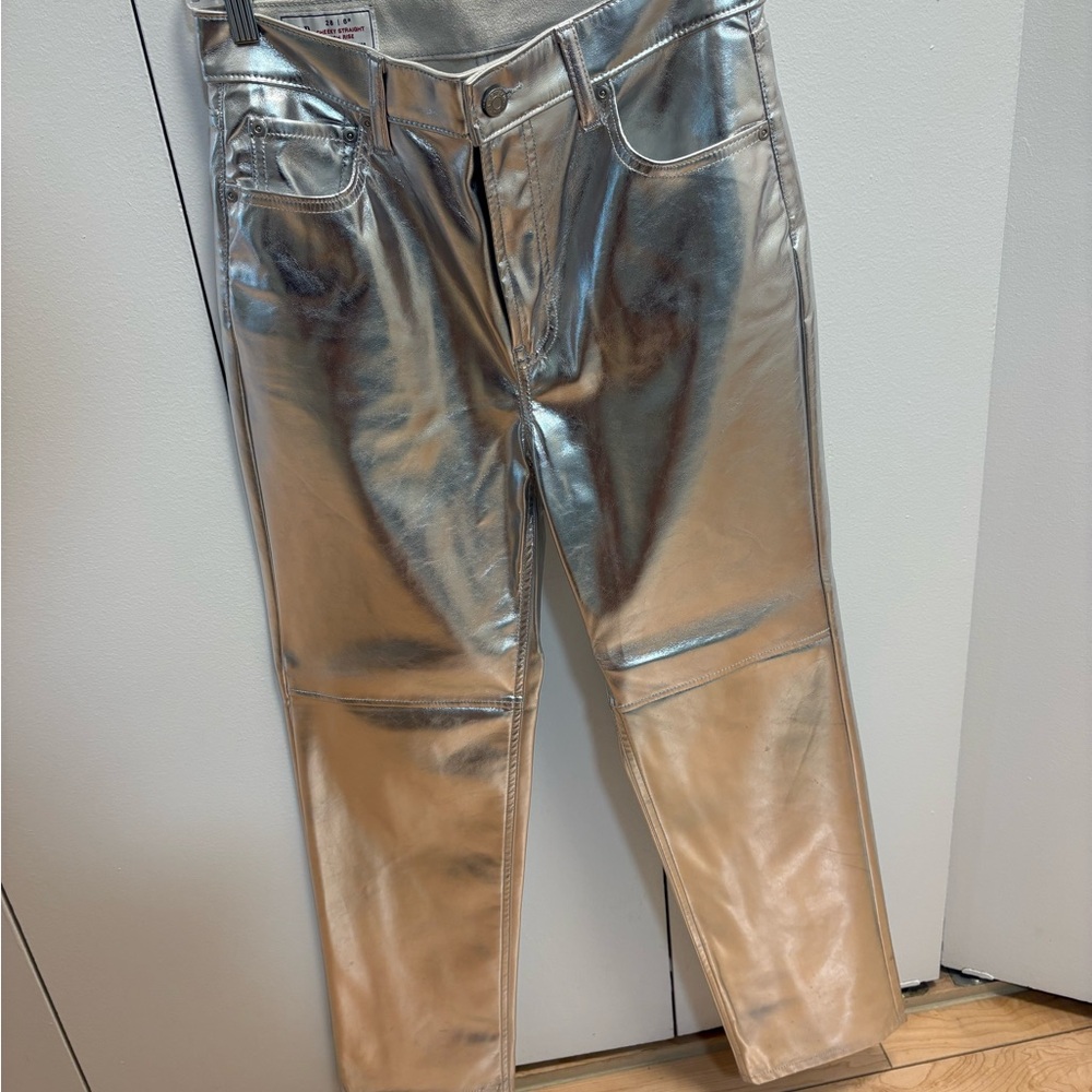 GAP Shimmering Silver High-Rise Pants